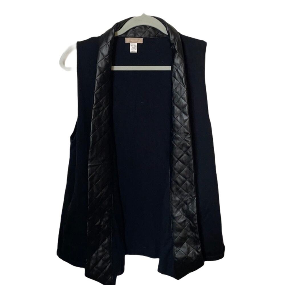 Nordstrom Sleeveless Faux Leather Vest Black